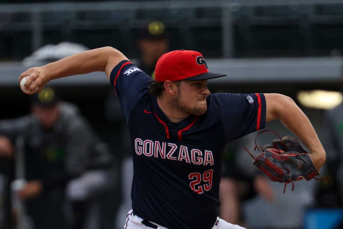 SF Giants pitching prospect William Kempner throws a pitch during his time at Gonzaga.