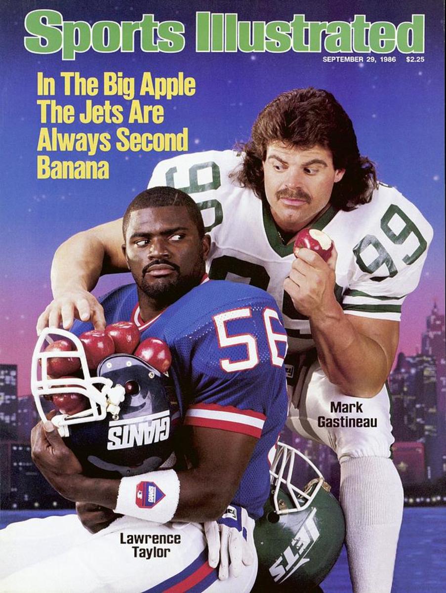 Lawrence Taylor and Mark Gastineau on the cover of Sports Illustrated in 1986