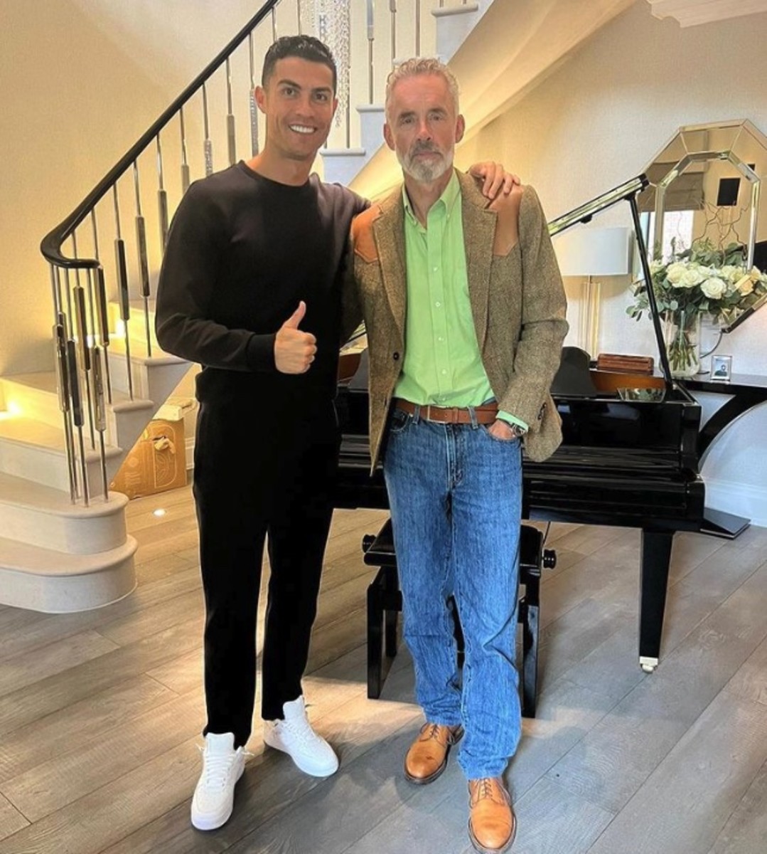 Cristiano Ronaldo (left) pictured with Jordan Peterson in September 2022