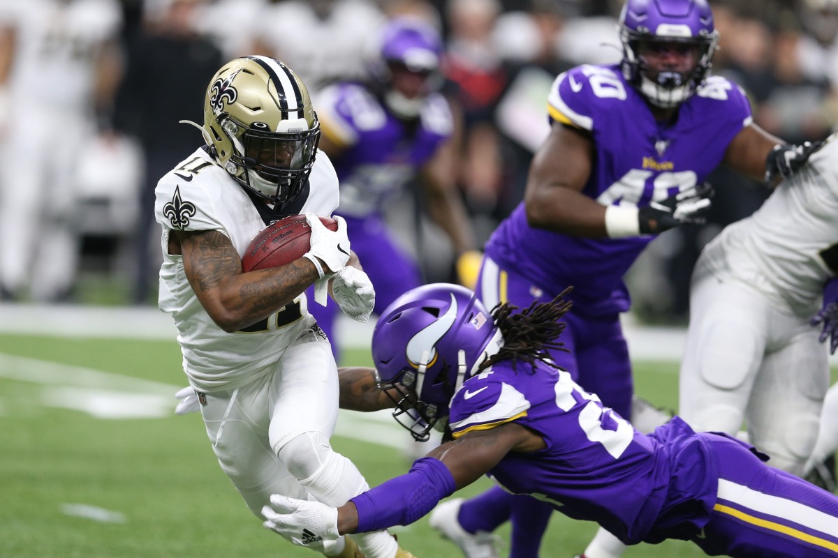 Jan 5, 2020; New Orleans Saints wide receiver Deonte Harris (11) after a catch against the Minnesota Vikings during a NFC Wild Card game. Mandatory Credit: Chuck Cook -USA TODAY Sports