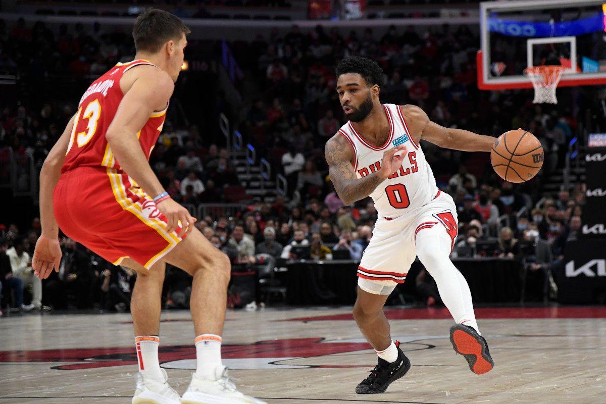 Chicago Bulls guard Coby White vs. Atlanta Hawks Bogdan Bogdanovic