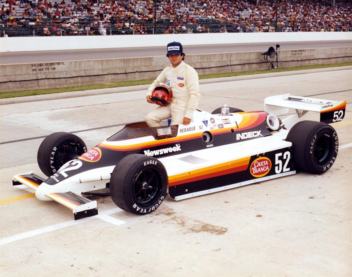 Hector Rebaque poses in his Forsythe Racing #52 in qualifying for the 1982 Indianapolis 500, where he would finish 13th. Photo Courtesy: Indianapolis Motor Speedway