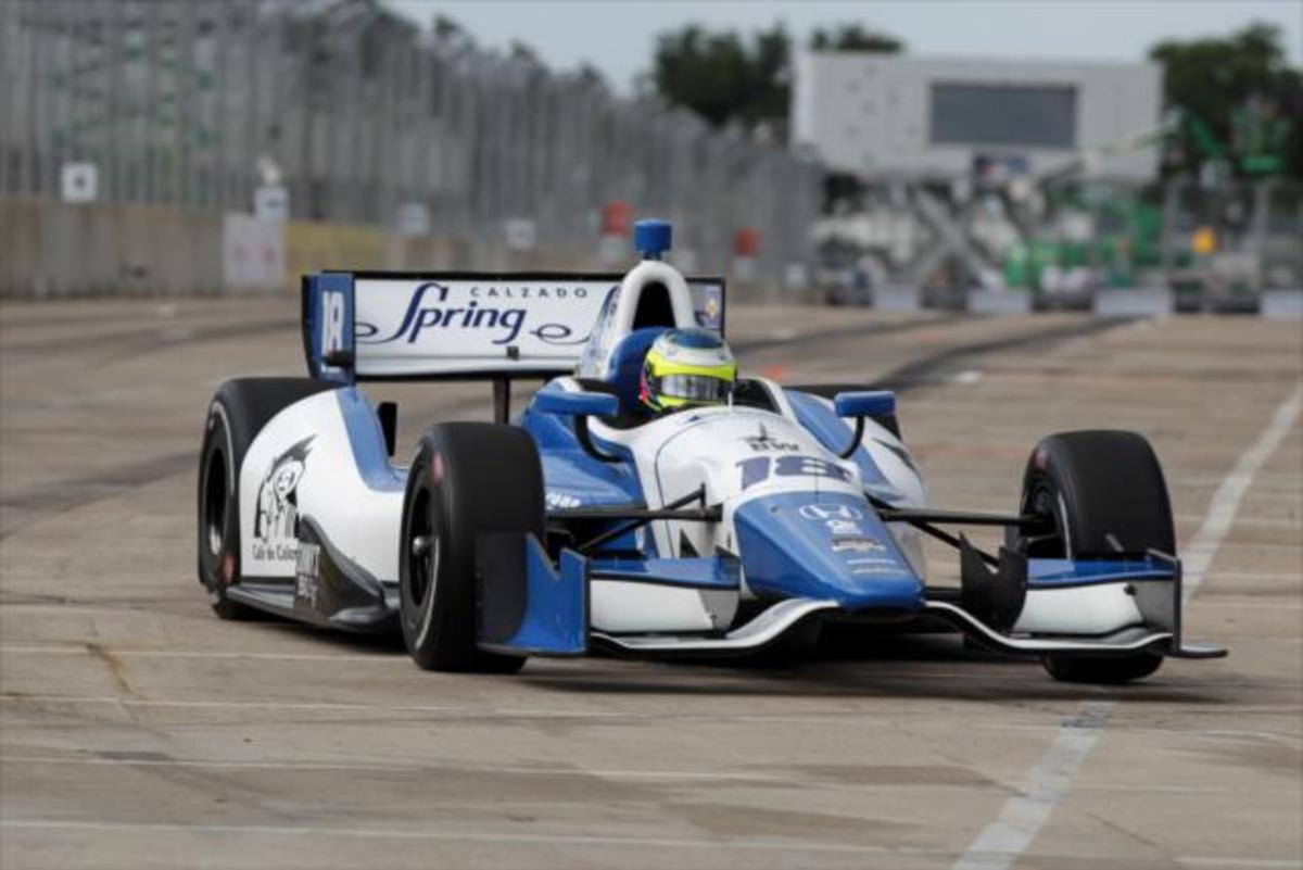 Carlos Huertas in qualifying for the 2014 Shell/Pennzoil Grand of Houston. Photo Courtesy: IndyCar/Joe Skibinski