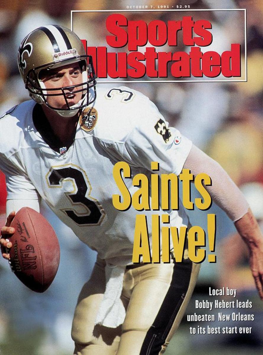 Bobby Hebert on the cover of Sports Illustrated in 1991