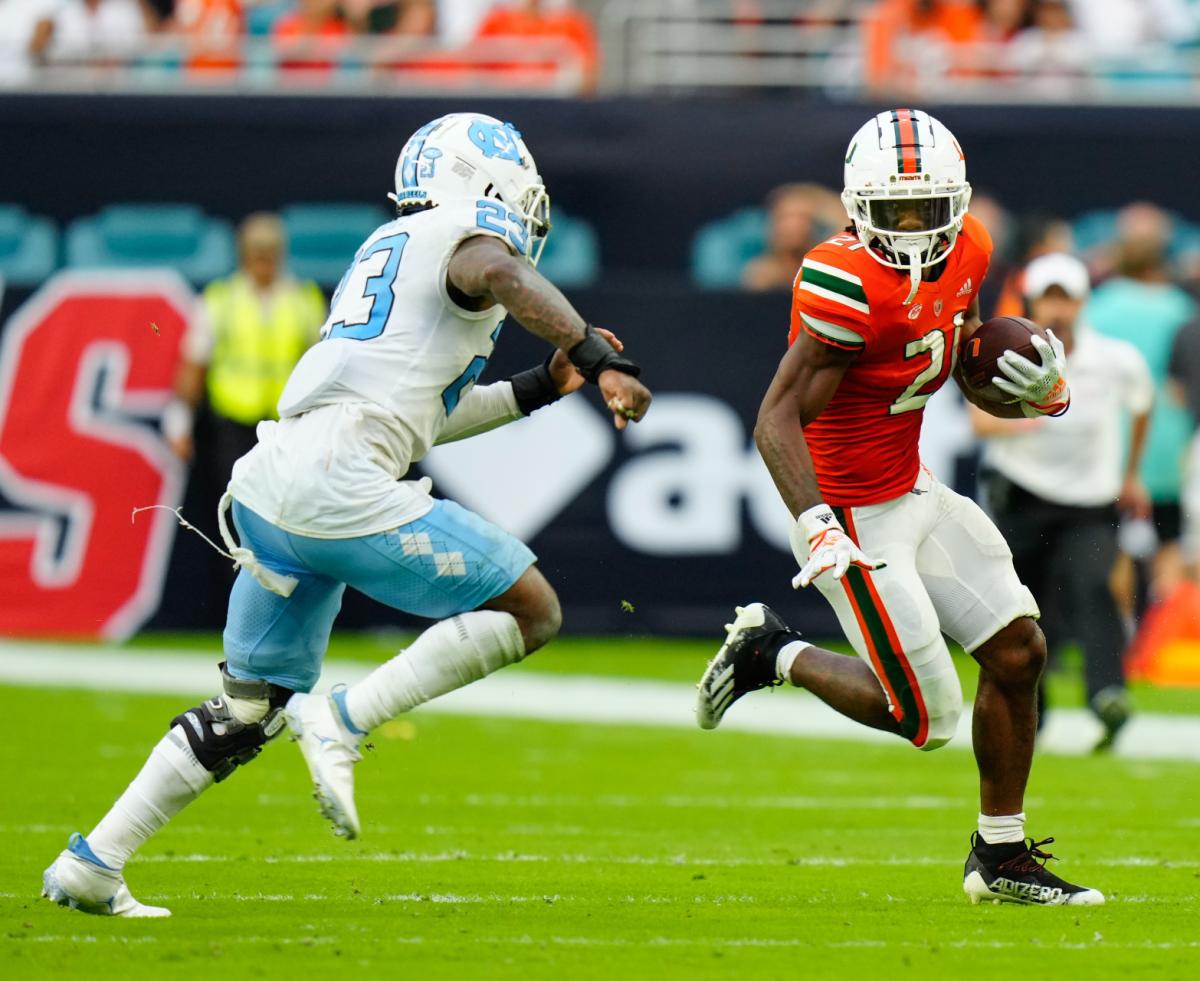 Report Miami Hurricanes RB Henry Parrish Jr. Out vs. Tech