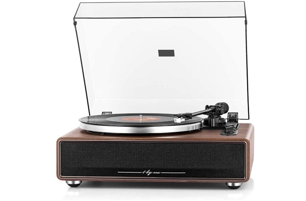 1 BY ONE High Fidelity Belt Drive Turntable with Built-in Speakers