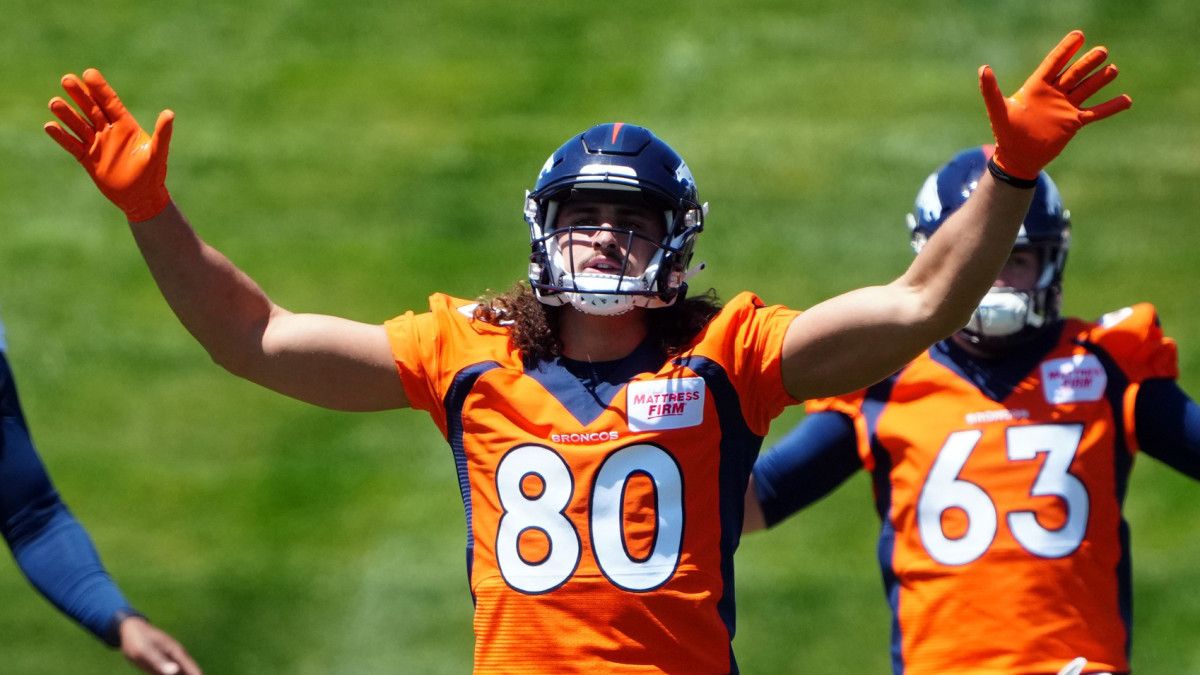 Greg Dulcich Denver Broncos Training Camp
