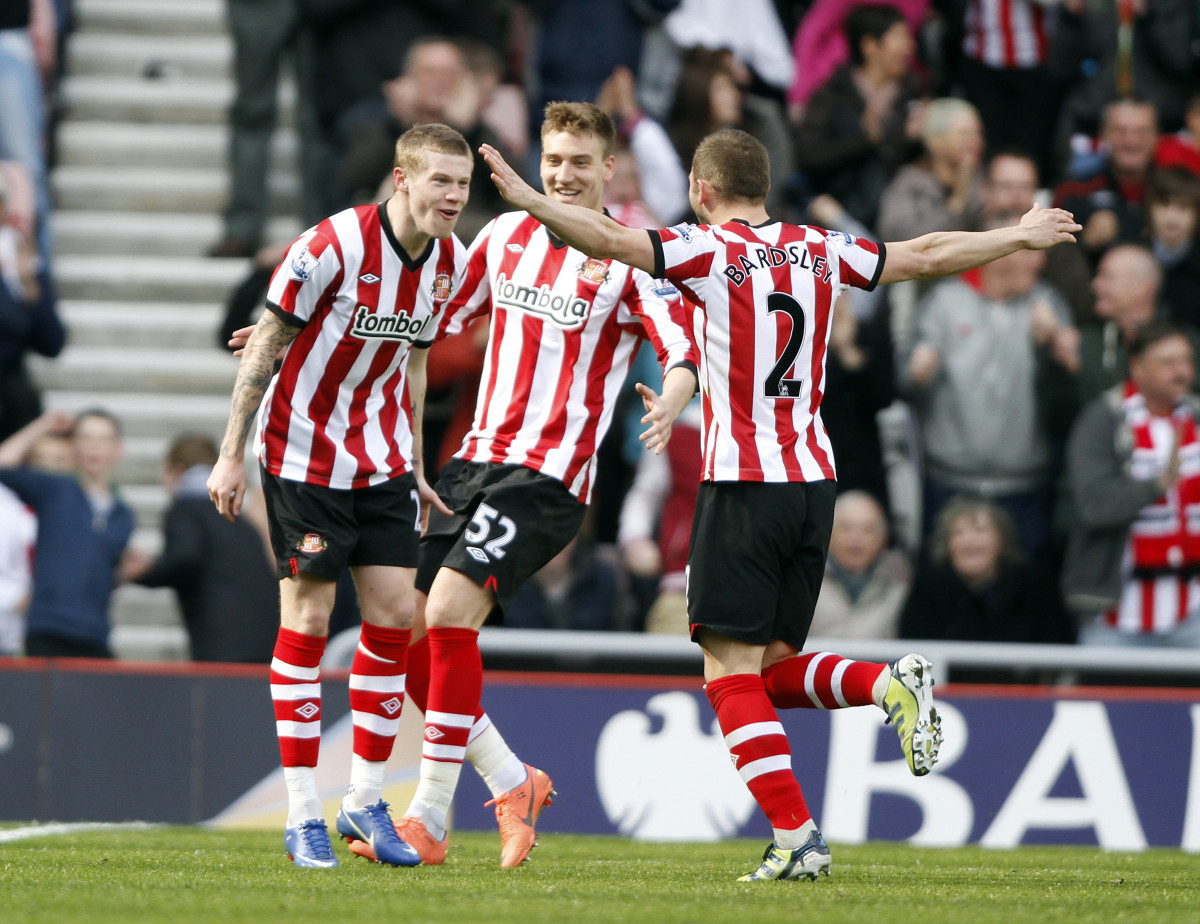 James McClean celebrates a Sunderland goal