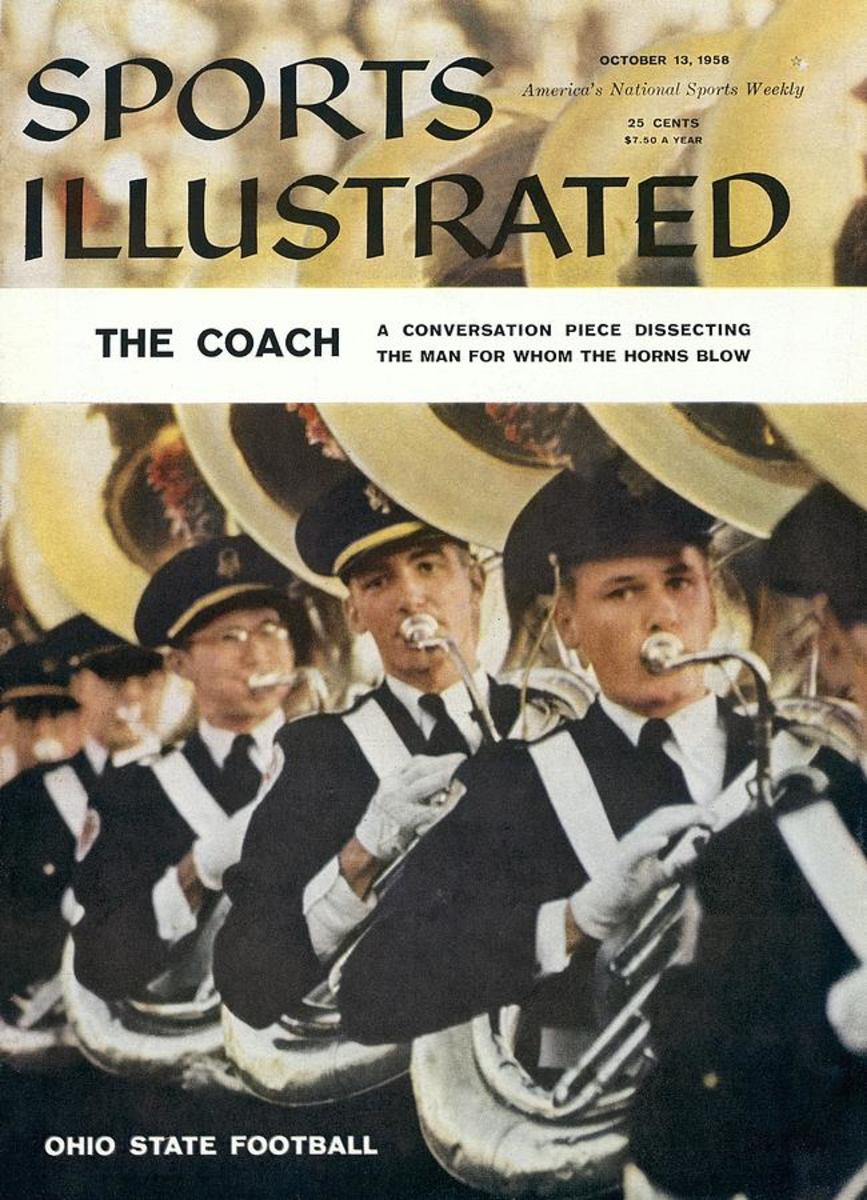 The Ohio State matching band on the cover of Sports Illustrated in 1958