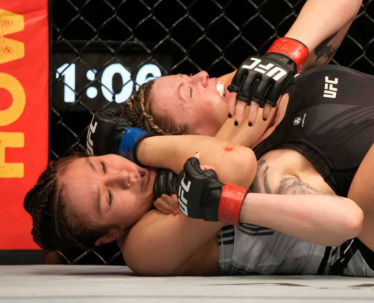 In the UFC Fight Night co-main event, Alexa Grasso scored the first submission win of her career, as she defeated fellow flyweight contender Joanne Wood.