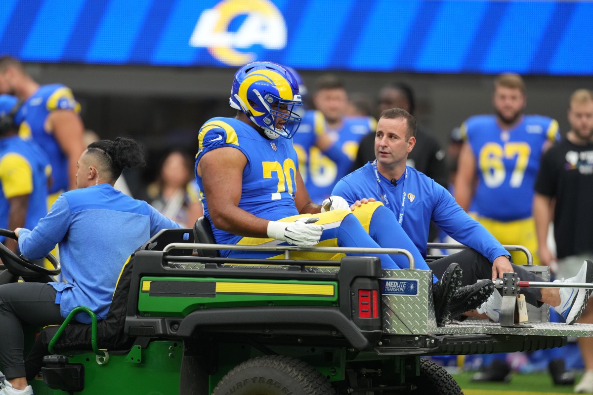 Joe Noteboom being carted off. He'll be active for Week 17.
