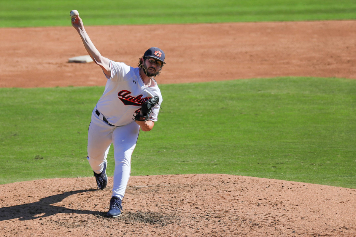 Chase Allsup delivers a pitch against Louisiana Tech in fall exhibition action