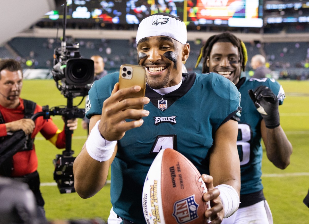 Eagles quarterback Jalen Hurts in a Week 6 victory over the Cowboys.