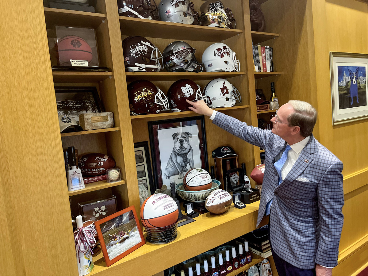 Mississippi State University president Mark Keenum in his Starkville office.