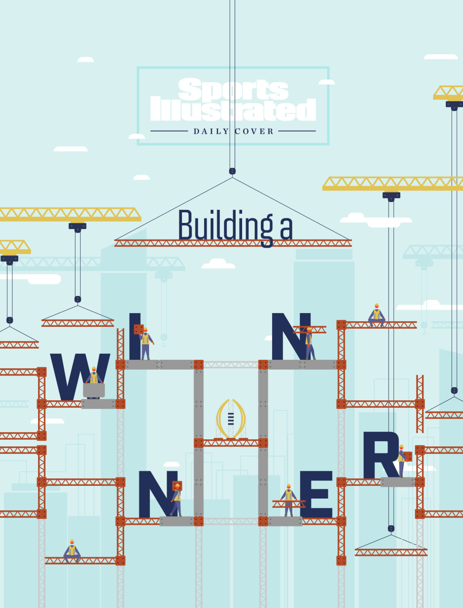 Illustration of a building of a playoff bracket.