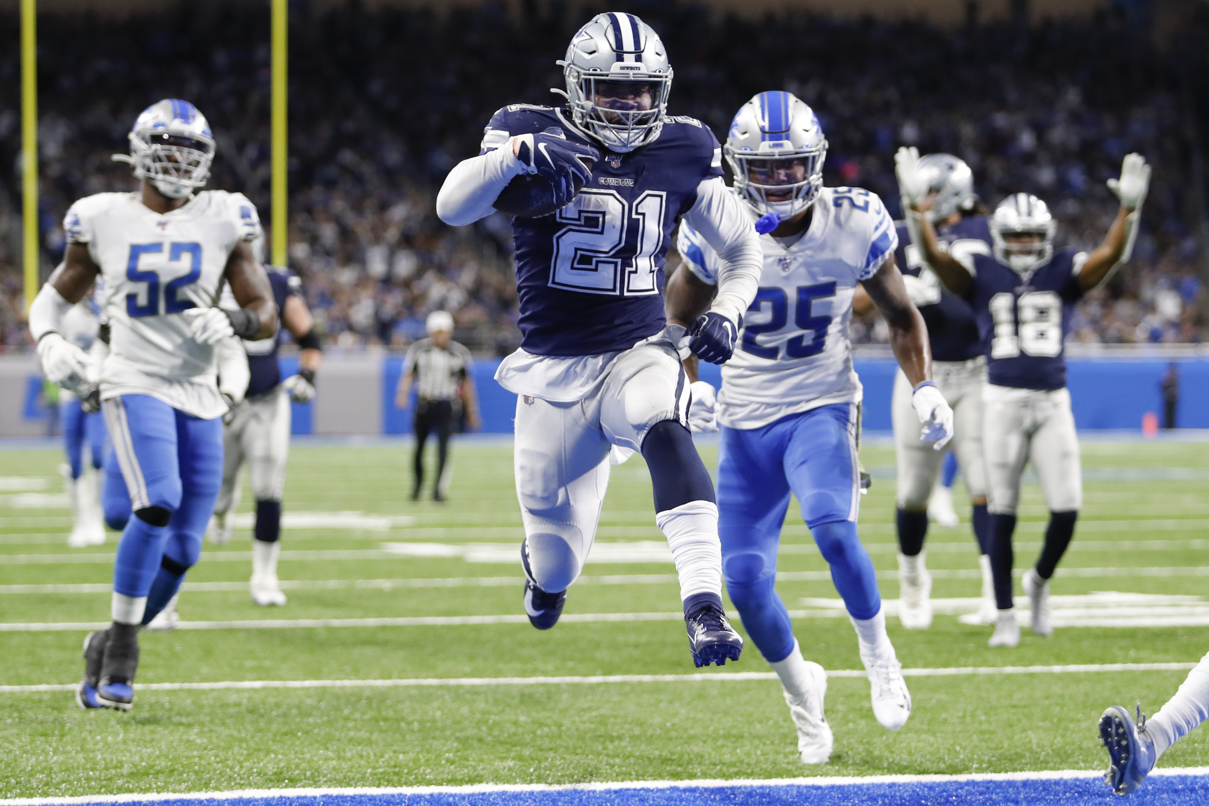 Cowboys ganan a Lions con dos touchdowns de Ezekiel Elliott y el regreso de  Dak Prescott