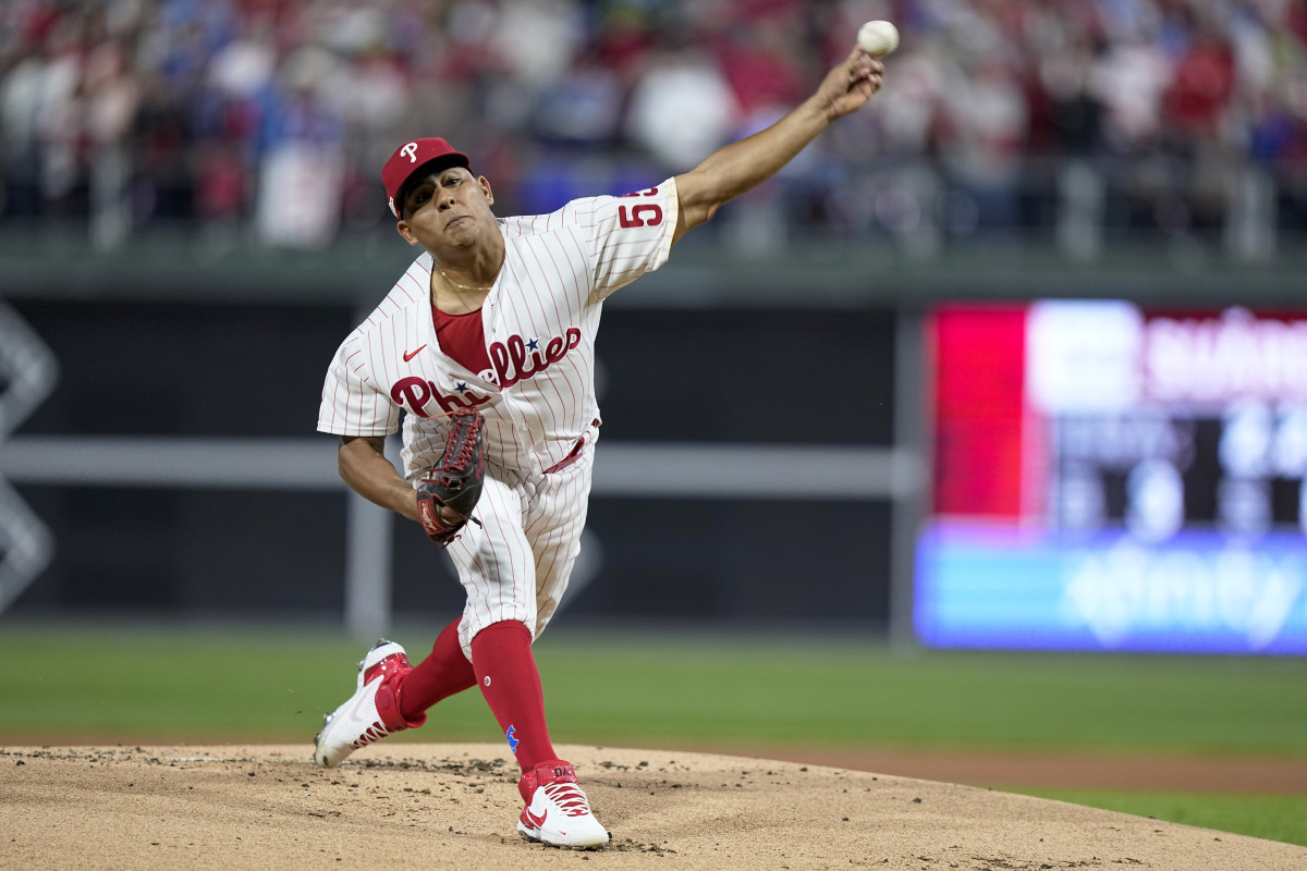 Phillies lefthander Ranger Suárez pitches against the Padres in NLCS Game 3.