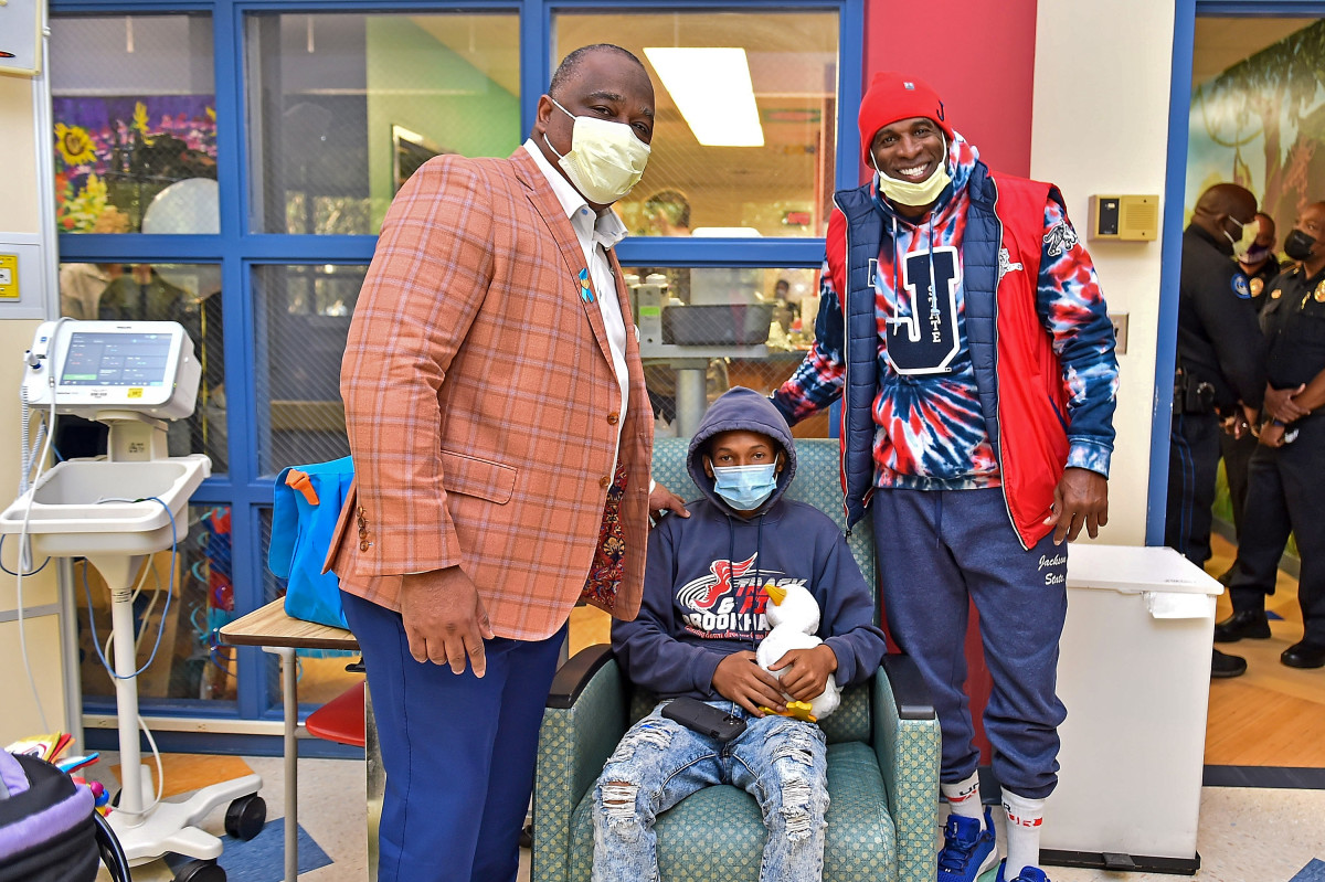 Coach Deion Sanders Delivers 'My Special Aflac Ducks' to Children's of