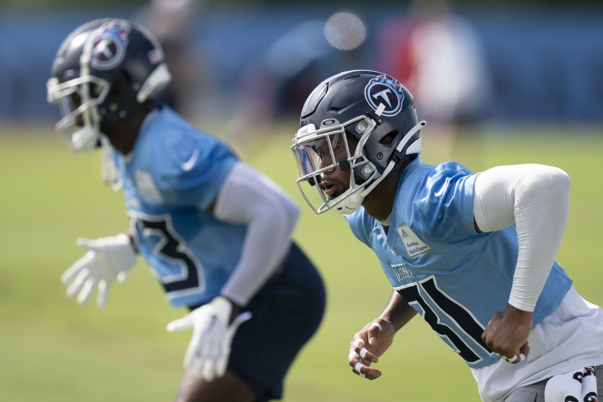 Tennessee Titans free safety Kevin Byard (31) runs through drills during a training camp practice at Ascension Saint Thomas Sports Park.