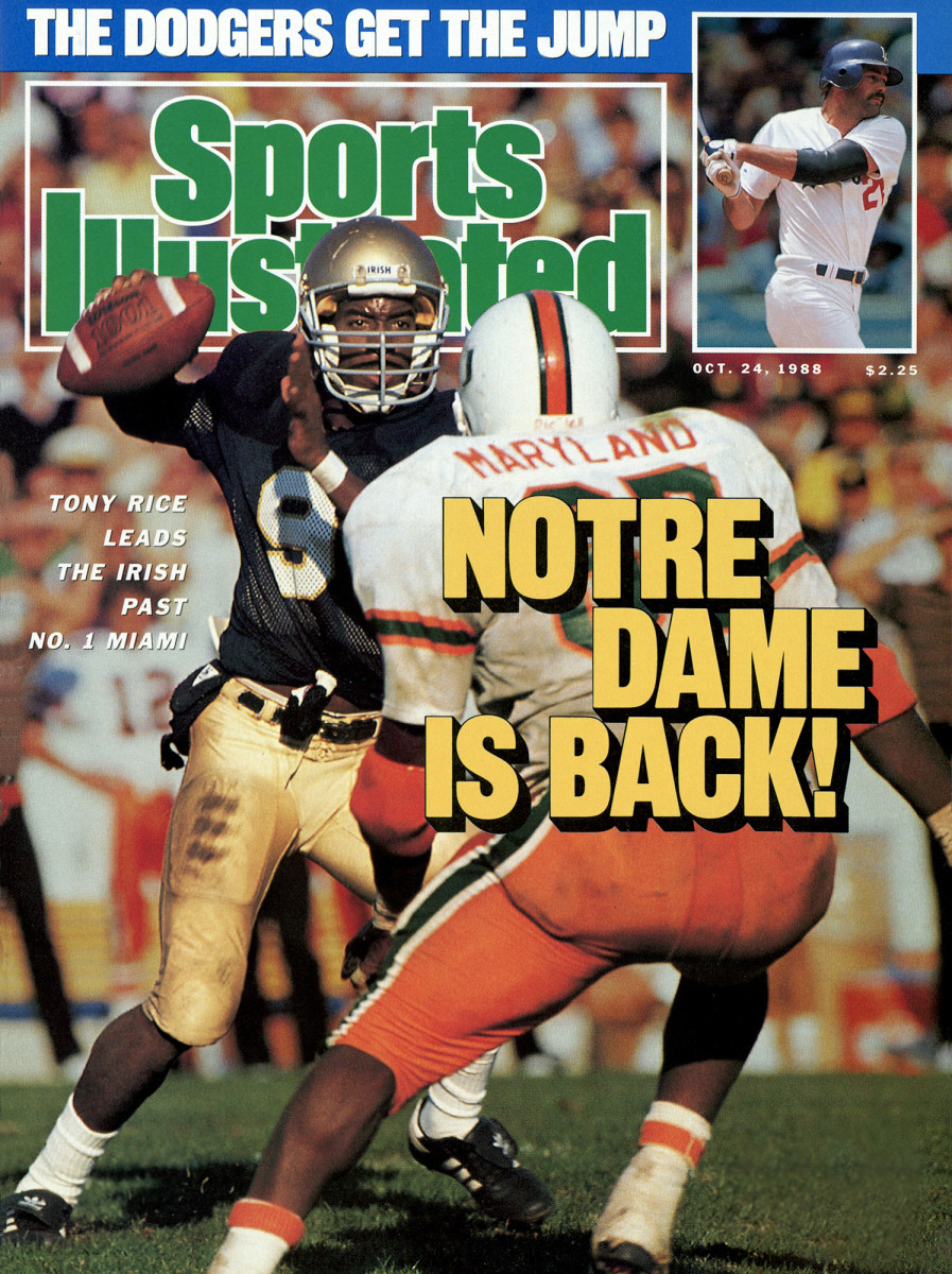 Notre Dame's Tony Rice on the cover of Sports Illustrated in 1988