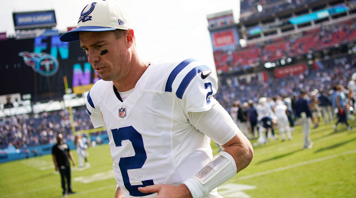 Matt Ryan leaves the field after the Colts lose to the Titans in Week 7.