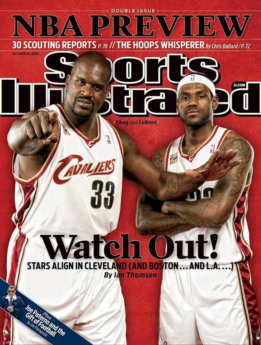 Shaquille O'Neal and LeBron James on the cover of Sports Illustrated in 2009