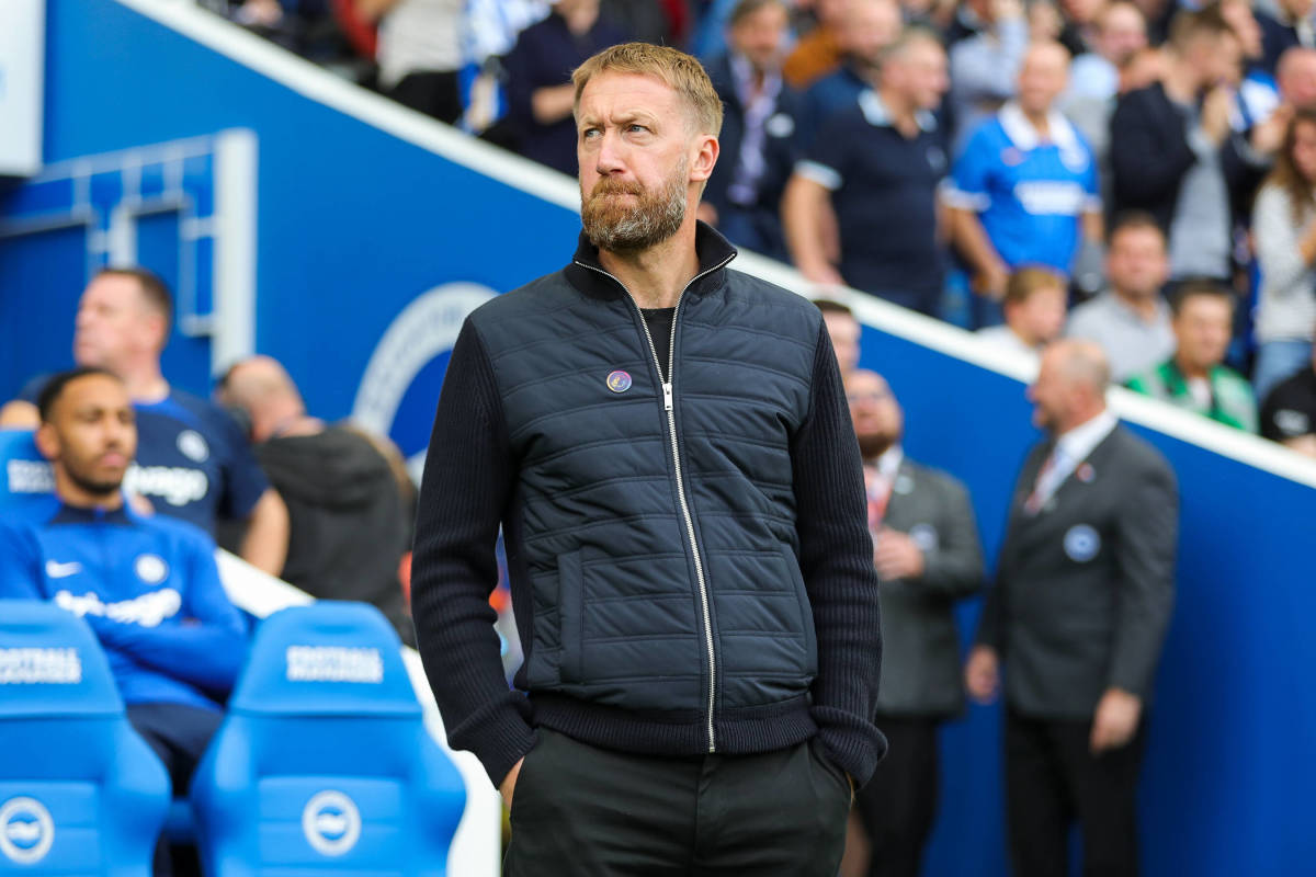 Chelsea manager Graham Potter pictured at the AMEX Stadium during his side's 4-1 loss to Brighton in October 2022