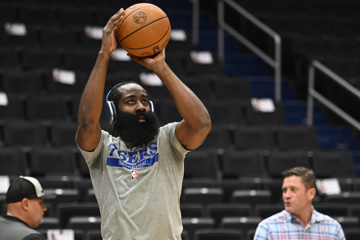 James Harden at ShootAround Photo Credit: USA Today Sports