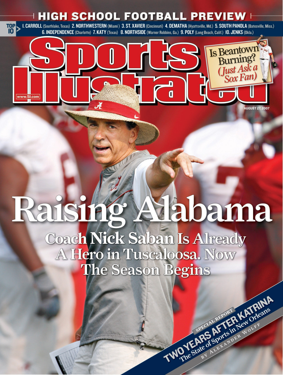 Saban and his straw hat was featured on the cover of SI’s Aug. 27, 2007 issue.