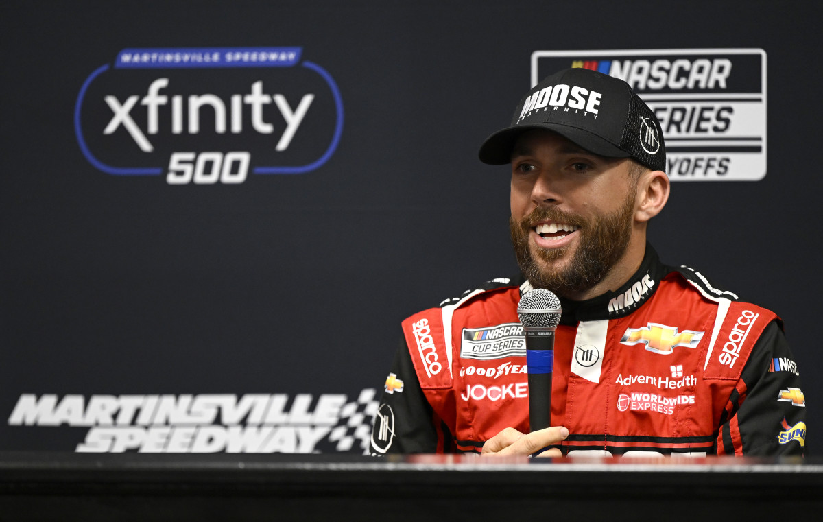 Ross Chastain was still enthralled at what he did in the final lap of this past Sunday's race at Martinsville Speedway that put him in this Sunday's championship race in Phoenix. (Photo by Eakin Howard/Getty Images)