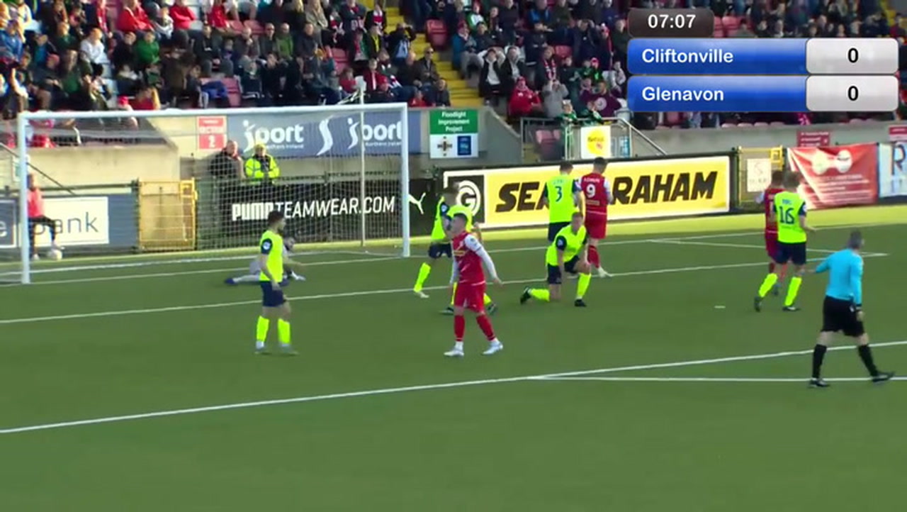 Northern Ireland Premiership Cliftonville 22 Glenavon Soccer