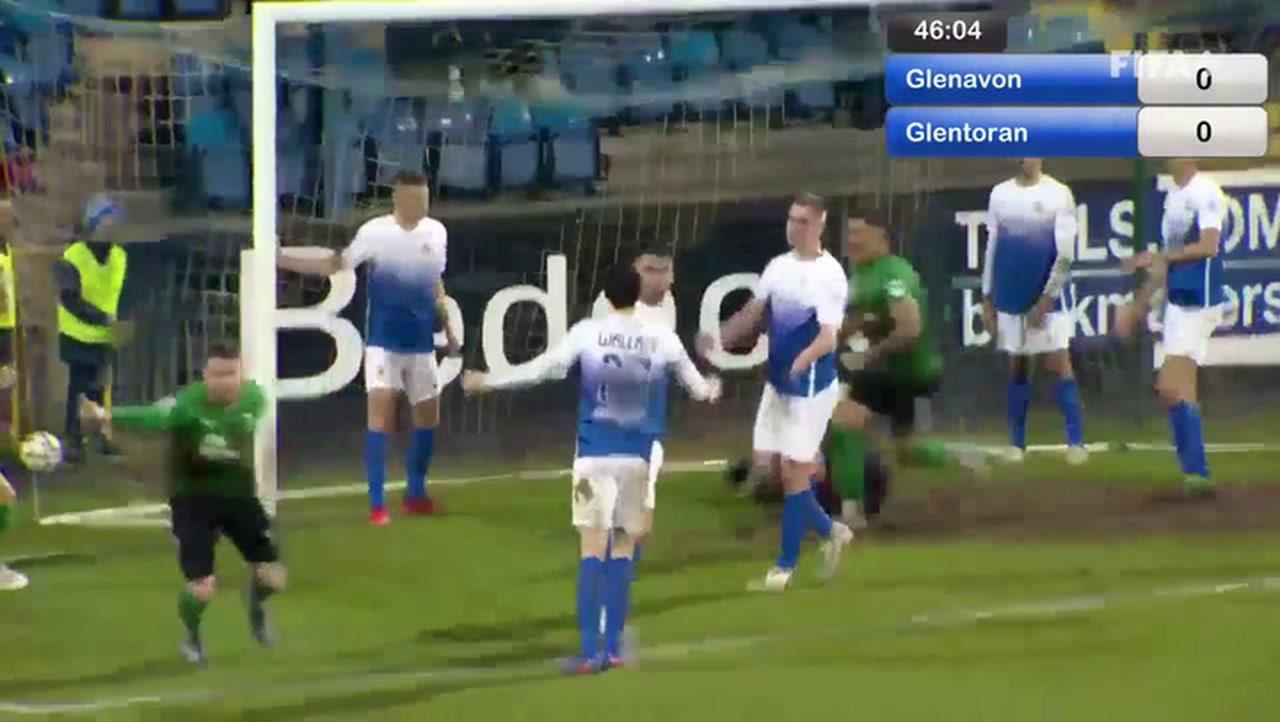 Northern Ireland Premiership Glenavon 21 Glentoran FC Soccer