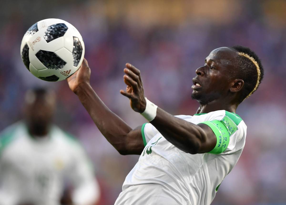 Sadio Mane pictured in action for Senegal at the 2018 FIFA World Cup in Russia