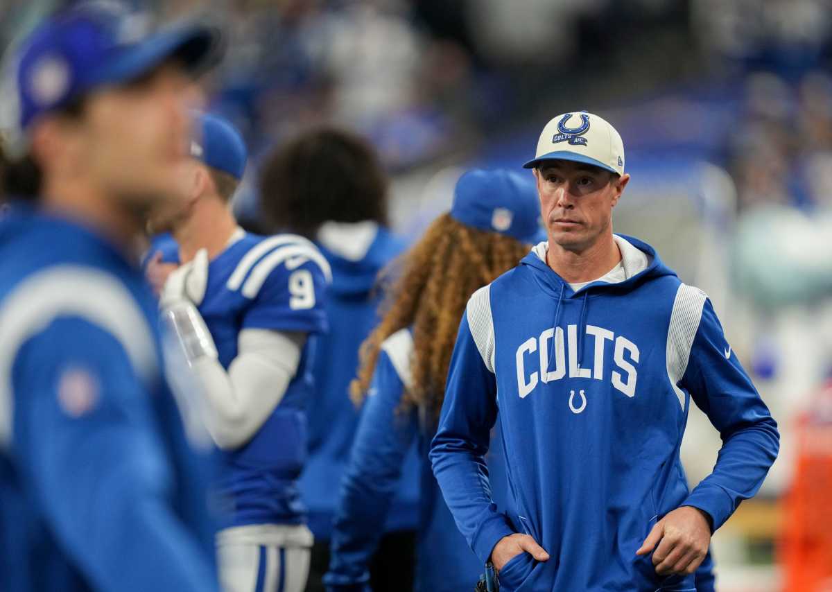 Indianapolis Colts quarterback Matt Ryan (2) walks the sideline Sunday, Oct. 30, 2022, during a game against the Washington Commanders at Indianapolis Colts at Lucas Oil Stadium in Indianapolis.