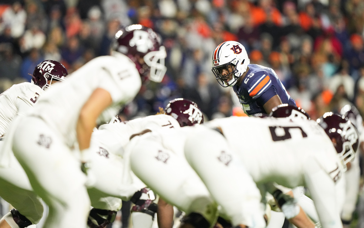Colby Wooden (25) during the football game between the Texas A&M Aggies and the Auburn Tigers at Jordan Hare Stadium in Auburn, AL on Saturday, Nov 12, 2022. Austin Perryman/Auburn Tigers