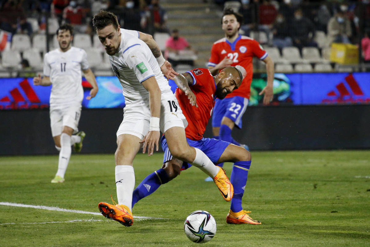 Coates against Chile in a World Cup Qualifier match. 