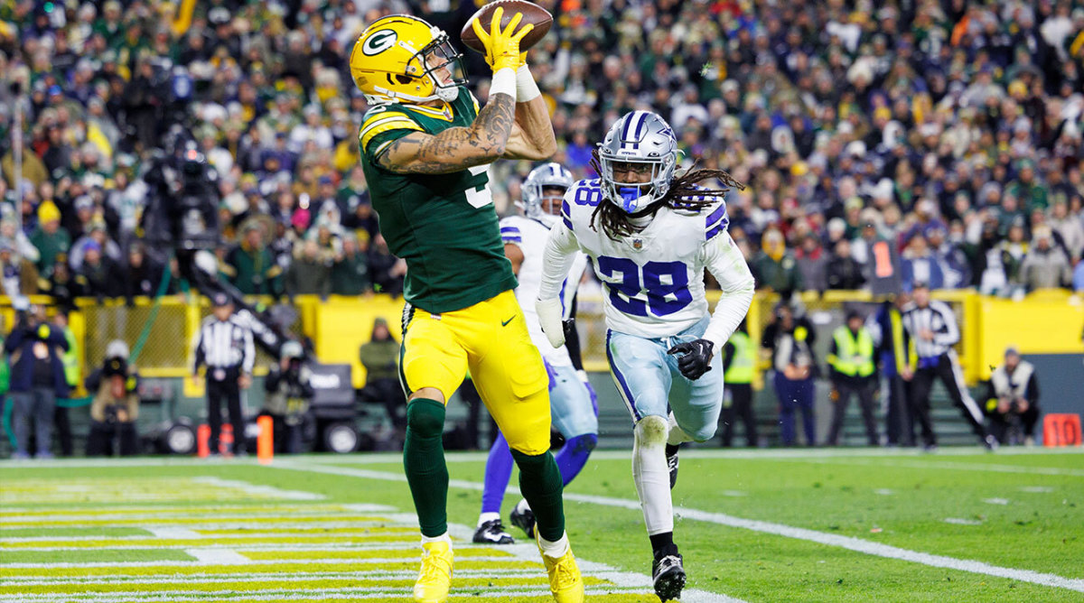 Christian Watson had his biggest day as a Packers with three. touchdown receptions agains the Cowboys in Week 10.
