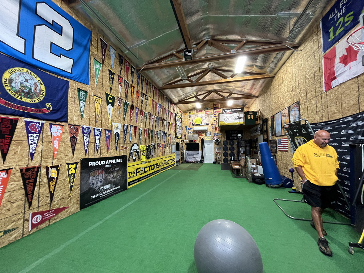 Chris Rubio in his garage/training center