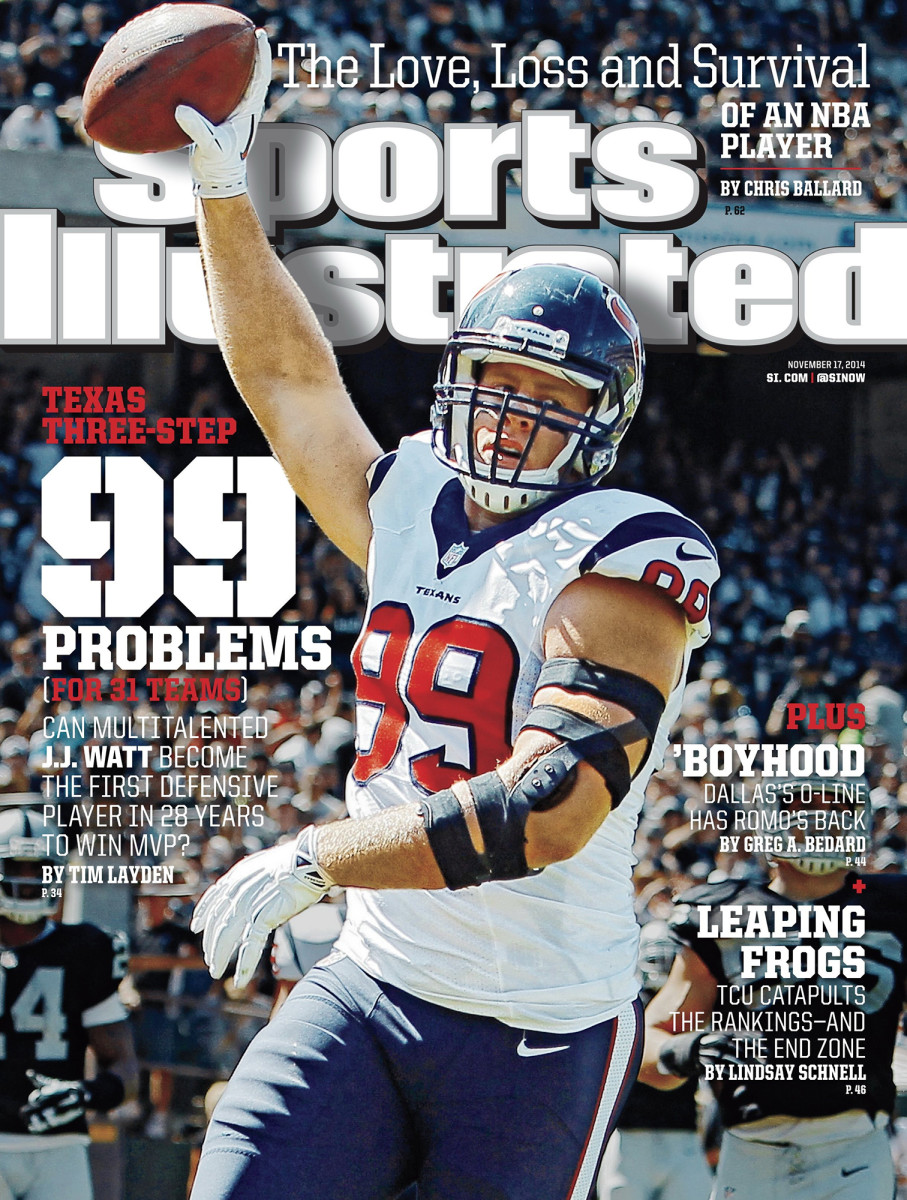J.J. Watt on the cover of Sports Illustrated in 2014