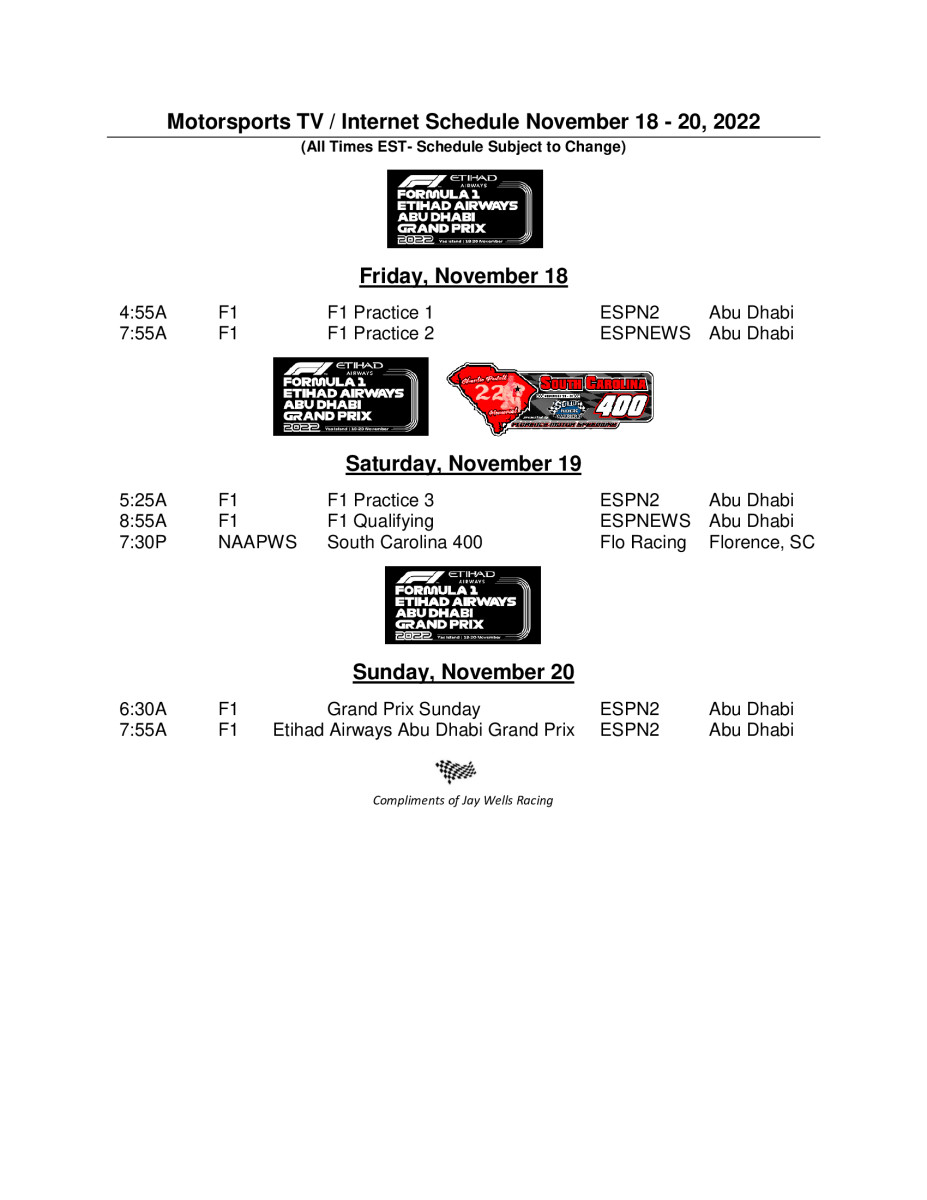 22Motorsports-TV-Schedule-November-18-20-SCHEDULE