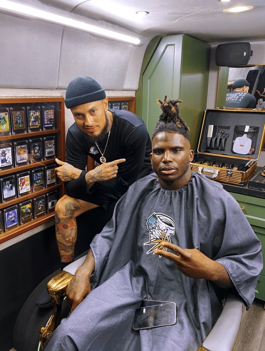 Rivera has cut hair from the likes of Tyreek Hill, Jaelan Phillips, Amari Cooper and current Miami wide receiver Xavier Restrepo