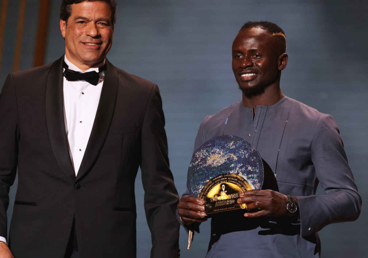 Sadio Mane won the Socrates Award at the Ballon d’or gala