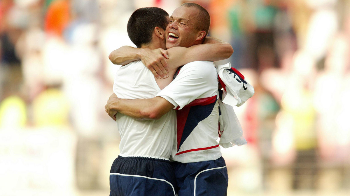 Claudio Reyna and Earnie Stewart at the 2002 World Cup