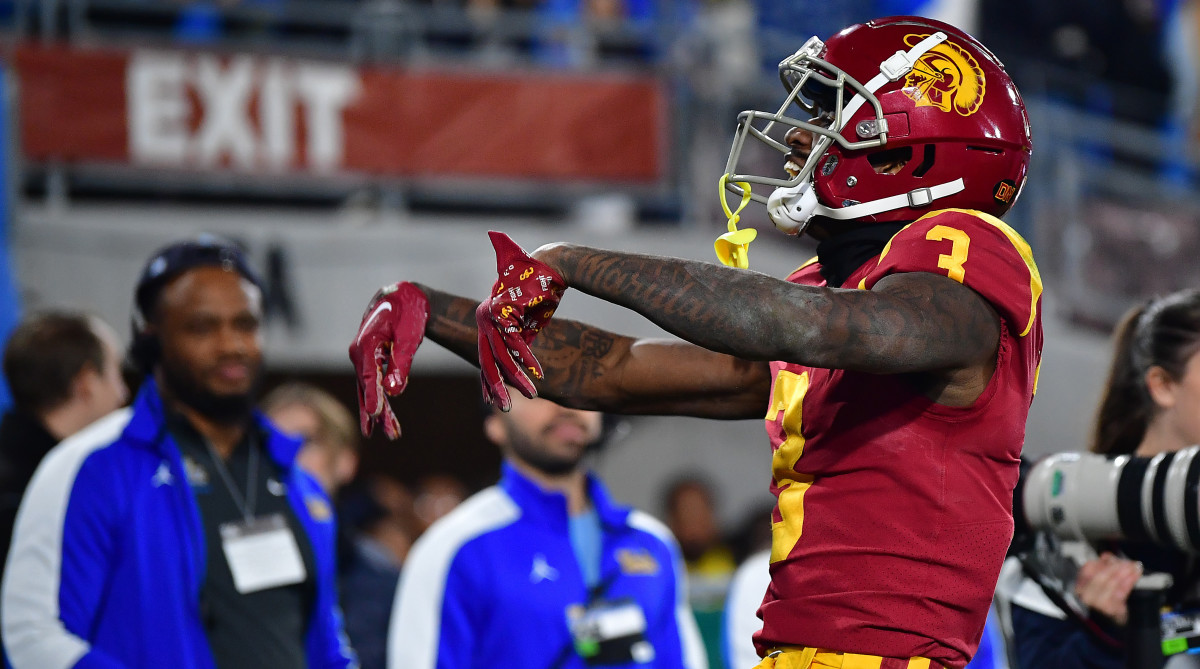 USC wide receiver Jordan Addison was drafted in the first round at No. 23 by the Vikings.
