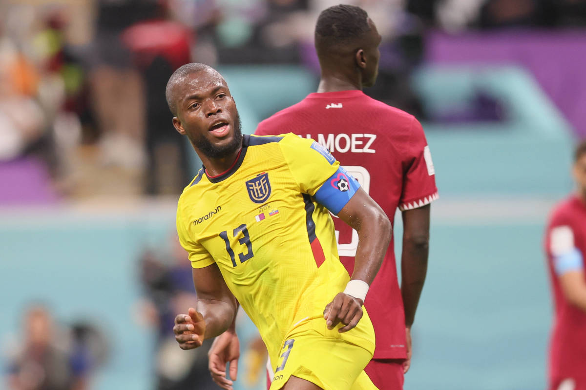 Ecuador captain Enner Valencia pictured after scoring the first goal of the 2022 FIFA World Cup in Qatar