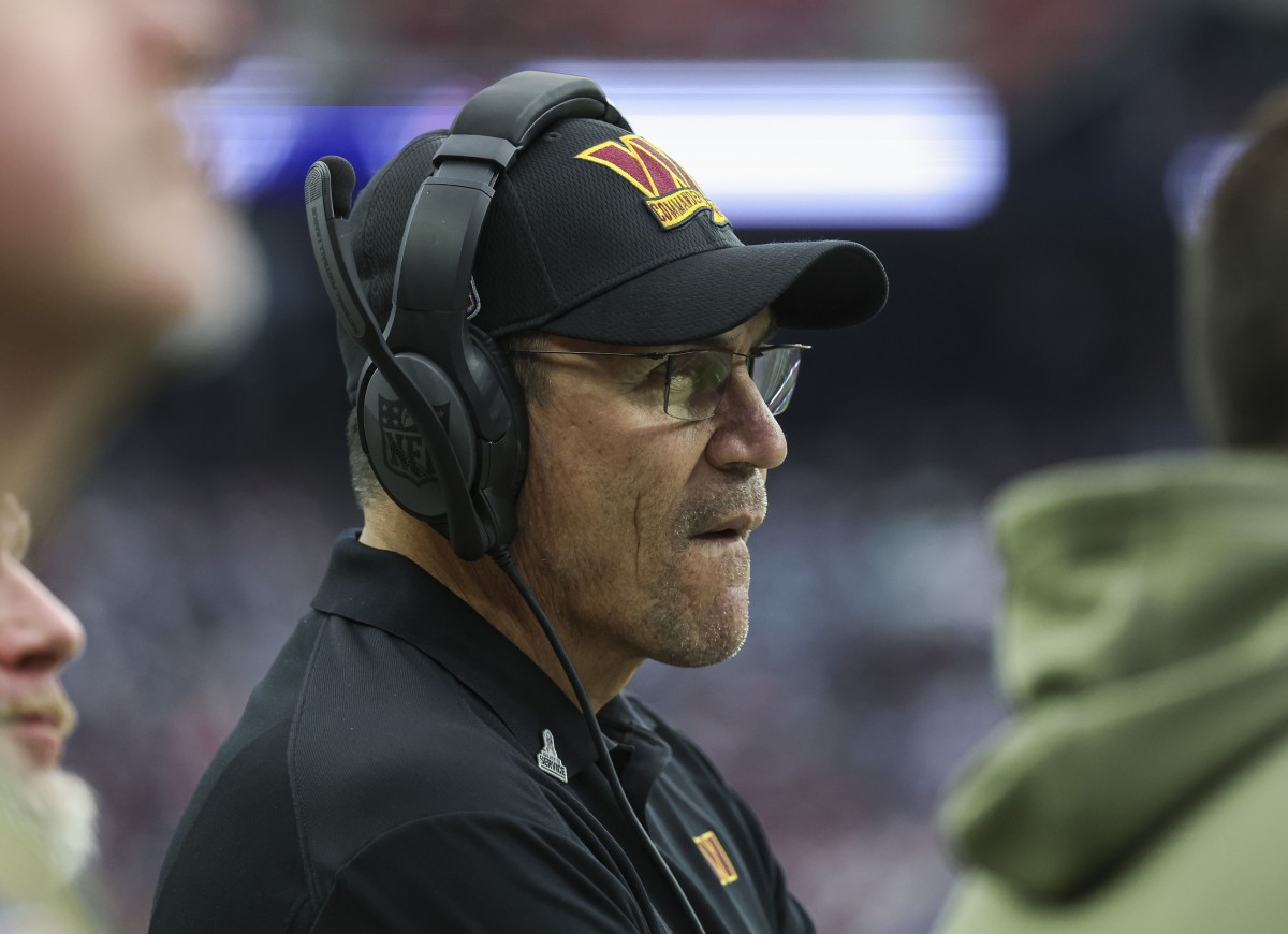 Commanders coach Ron Rivera during his team's Week 11 win over the Texans.