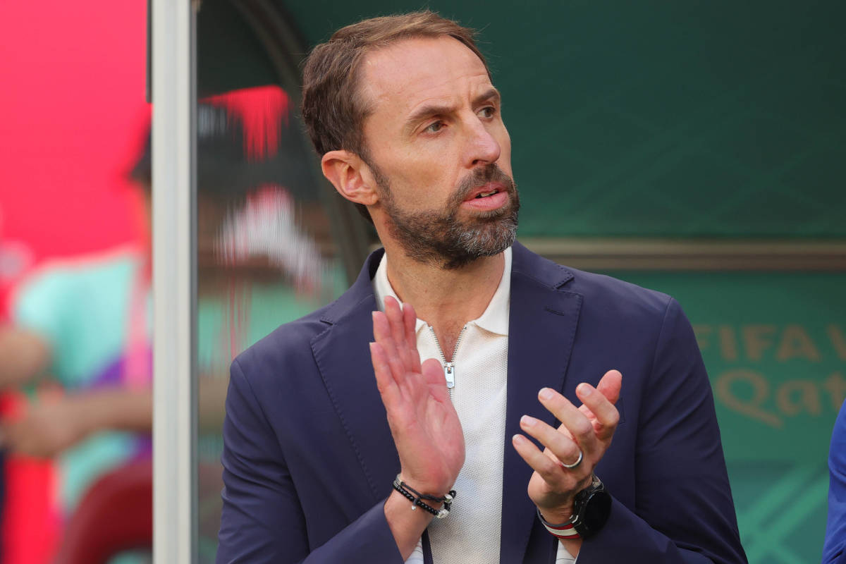 England manager Gareth Southgate pictured during his team's 6-2 win over Iran at the 2022 World Cup in Qatar