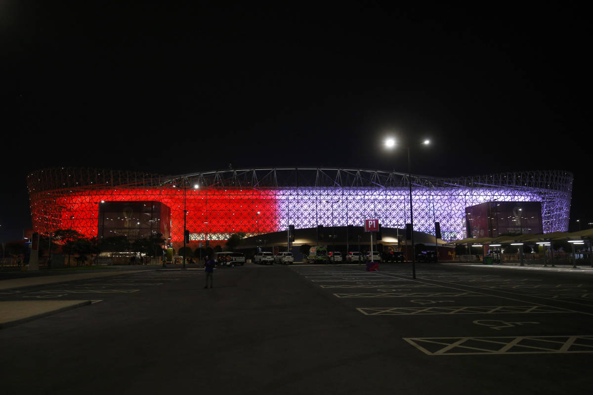 A general view from outside Ahmad bin Ali Stadium during the USA's game against Wales at the 2022 World Cup in Qatar