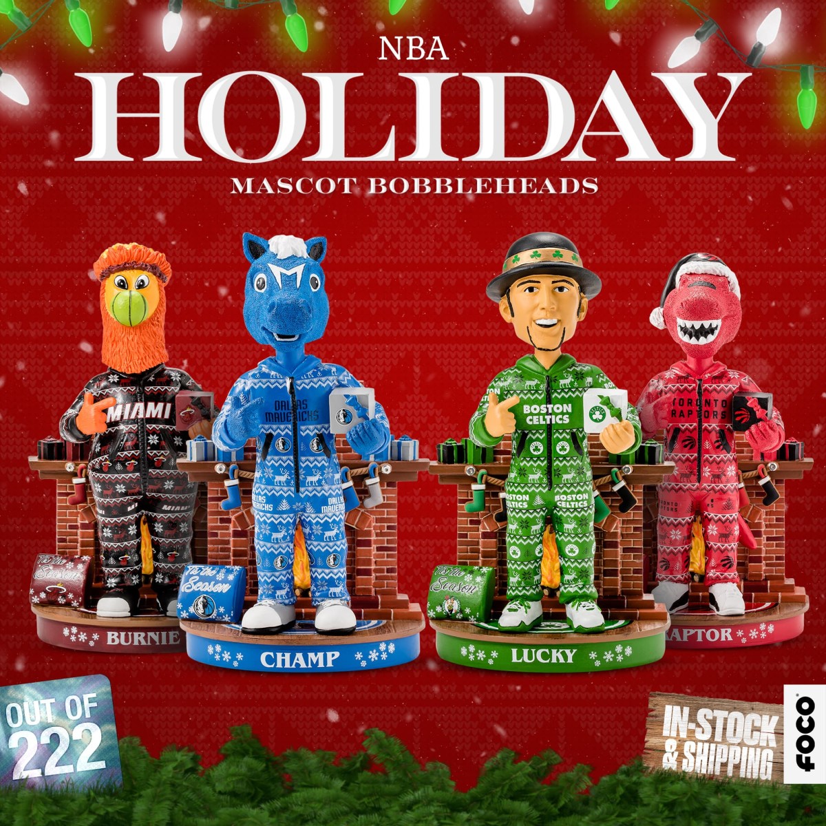 Holiday Mascot Bobbleheads NBA-Group