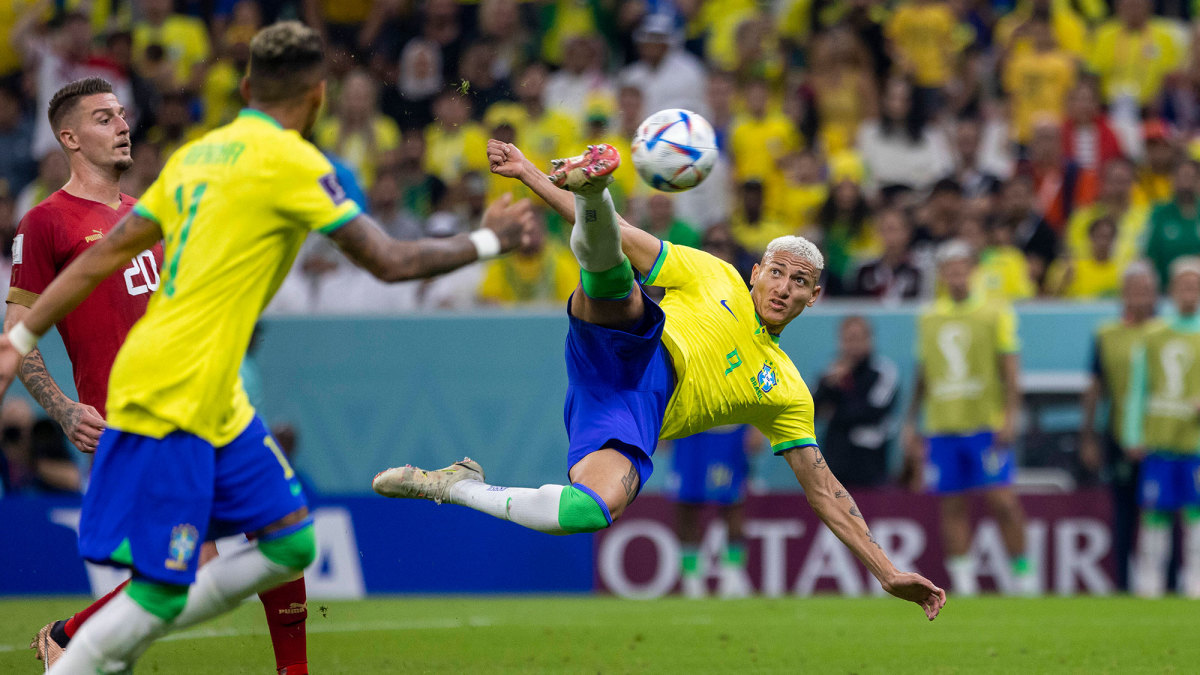Richarlison scores a stunning goal for Brazil at the World Cup